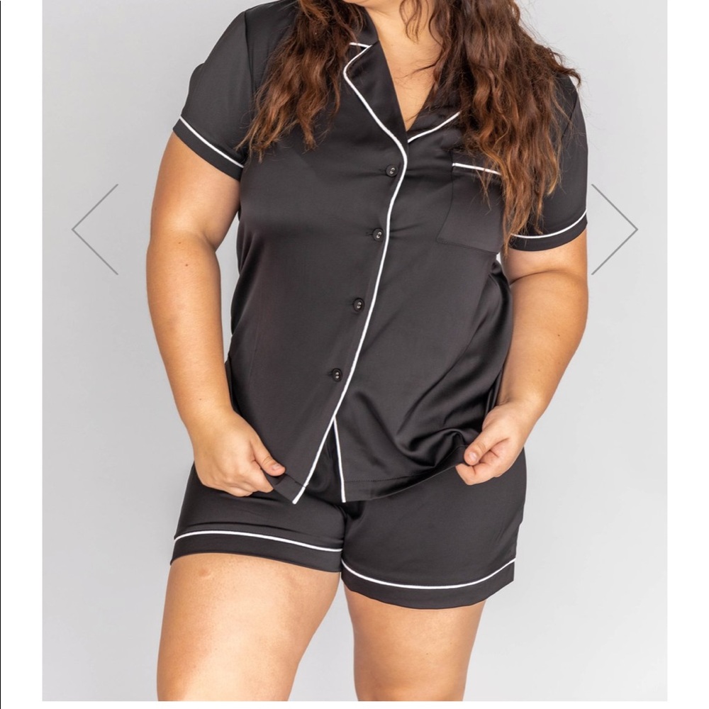 Silent night black satin PJ shorts. Size large.
